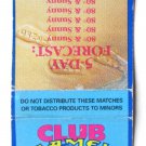 Club Camel 5 Day Forecast - Camel Cigarette Tobacco Ad 20 Strike Matchbook Cover