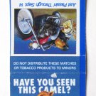 Joe Camel on Motorcycle Just Passin' Through Sept 14 - 20 Strike Matchbook Cover