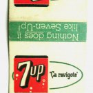 7up  French Canada Advertisemen Seven-Up "Ca ravigote" 20 Strike Matchbook Cover