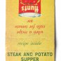 1963 Hunt's Tomato Sauce - Steak and Potato Recipe Ad 20 Strike Matchbook Cover