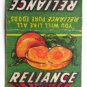 Reliance Freestone Peaches / Coffee - Seattle, Washington Ad Matchbook Cover WA