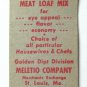 Golden Dipt Breading Fish - Meletio Company St. Louis, MO 20FS Matchbook Cover