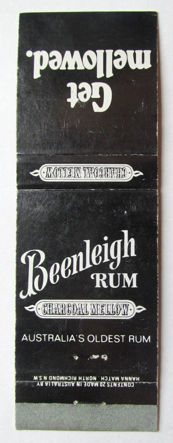 Beenleigh Rum Charcoal Mellow - Australia Alcohol 20 Strike Matchbook Cover