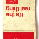 Coca-Cola Real Thing Coke Advertisement Soft Drink 20 Strike Matchbook Cover