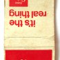 Coca-Cola Real Thing Coke Advertisement Soft Drink 20 Strike Matchbook Cover