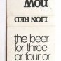 Red Lion Beer - NZ Breweries Wellington (New Zealand) 20 Strike Matchbook Cover