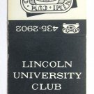 Lincoln University Club - Nebraska 20 Strike Matchbook Cover College Matchcover Lincoln University Club - Nebraska 20 Strike Matchbook Cover College Matchcover