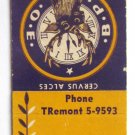 B.P.O.Elks No. 1359 - Rockville, Connecticut Club 20 Strike Matchbook Cover CT B.P.O.Elks No. 1359 - Rockville, Connecticut Club 20 Strike Matchbook Cover CT