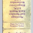Crookston Veterans of Foreign Wars Post 1902 MN Club 20 Strike Matchbook Cover Crookston Veterans of Foreign Wars Post 1902 MN Club 20 Strike Matchbook Cover