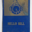B.P.O.E No. 276 Atlantic City, NJ Elks Club 20 Strike Matchbook Cover Hello Bill