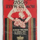 Canadian Club Whisky - Hiram Walker & Sons Peoria, IL 20 Strike Matchbook Cover