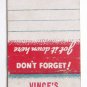 Vince's Dairy Store - Pittsburgh, Pennsylvania 20 Strike Matchbook Cover PA