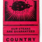 Country Kitchen - Madison, Florida Restaurant 20 Strike Matchbook Cover FL