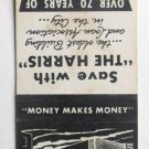 Harris Building and Loan - Harrisburg, Pennsylvania 20FS Bank Matchbook Cover PA