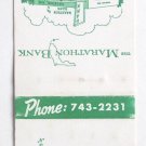 The Marathon Bank - Marathon, Florida 20 Strike Matchbook Cover Matchcover FL