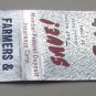 Farmers & Merchants Bank - Baldwyn, Mississippi 20 Strike Matchbook Cover MS