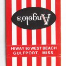 Angelo's - Gulfport, Mississippi Restaurant 20 Strike Matchbook Cover Matchcover