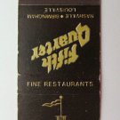 Fifth Quarter & Sailmaker - Nashville, Birmingham Restaurant Matchbook Cover KY