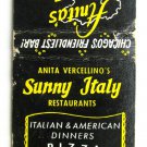 Anita's Sunny Italy - Chicago, Illinois Restaurant 20 Strike Matchbook Cover IL Anita's Sunny Italy - Chicago, Illinois Restaurant 20 Strike Matchbook Cover IL