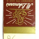 Lohmann's Steak House - Menomonee Falls, Wisconsin Restaurant Matchbook Cover WI