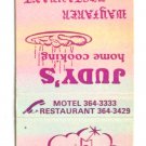 Judy's Wayfarer Restaurant - Hwy. 66 Rolla, Missouri 20 Strike Matchbook Cover Judy's Wayfarer Restaurant - Hwy. 66 Rolla, Missouri 20 Strike Matchbook Cover