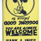 Hank & Inies Old Style Inn  Schofield, Wisconsin Restaurant 20FS Matchbook Cover