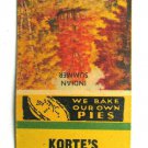 Korte's Cafeteria - Des Moines, Iowa Restaurant 20 Strike Matchbook Cover Swift Korte's Cafeteria - Des Moines, Iowa Restaurant 20 Strike Matchbook Cover Swift