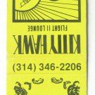 Night Hawk - Camdenton, Missouri Restaurant 20 Strike Matchbook Cover Kitty Hawk