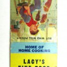 Lacy's Fine Food - Texarkana, Arkansas Restaurant 20 Strike Matchbook Cover Dog