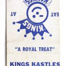 Kings Kastles Drive-In - Rantoul, Illinois Restaurant 20 Strike Matchbook Cover