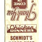 Schmidt's Horse Shoe Grill - Rogers, Arkansas Restaurant 20FS Matchbook Cover AR