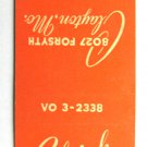Raleigh House - Clayton, Missouri Restaurant 20 Strike Matchbook Cover MO Match