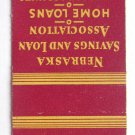 Nebraska Savings and Loan Association  Omaha, Nebraska 20 Strike Matchbook Cover