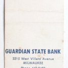 Guardian State Bank - Milwaukee, Wisconsin 20 Strike Matchbook Cover Matchcover