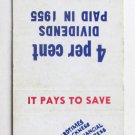 Employes Credit Union Iowa Packing Co. 20 Strike Matchbook Cover Matchcover IA