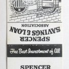 Spencer Savings & Loan - Spencer, Iowa 20 Strike Bank Matchbook Cover Matchcover