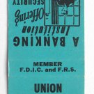 Union National Bank - Ashland, Wisconsin 20 Strike Matchbook Cover Matchcover WI