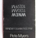 WNEW Radio Station - Pete Myers 1130AM / 102.7FM New York 20FS Matchbook Cover WNEW Radio Station - Pete Myers 1130AM / 102.7FM New York 20FS Matchbook Cover