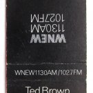 WNEW 1130AM 102.7FM (New York City Radio Station) Ted Brown 20FS Matchbook Cover WNEW 1130AM 102.7FM (New York City Radio Station) Ted Brown 20FS Matchbook Cover