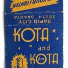 KOTA Radio Station CBS - Rapid City, South Dakota 20 Strike Matchbook Cover SD KOTA Radio Station CBS - Rapid City, South Dakota 20 Strike Matchbook Cover SD