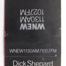 WNEW Radio Station Dick Shepard  (New York City) 20 Strike Matchbook Cover 102.7