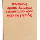 WKOS Kiss 99.9 FM - Country Music Radio Station - South Florida Matchbook Cover WKOS Kiss 99.9 FM - Country Music Radio Station - South Florida Matchbook Cover