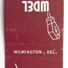 WDEL  Wilmington, Delaware Radio Station 20 Strike Matchbook Cover NBC Affiliate