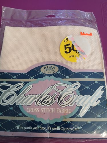 Charles Craft 14 Count Blush Aida Cloth