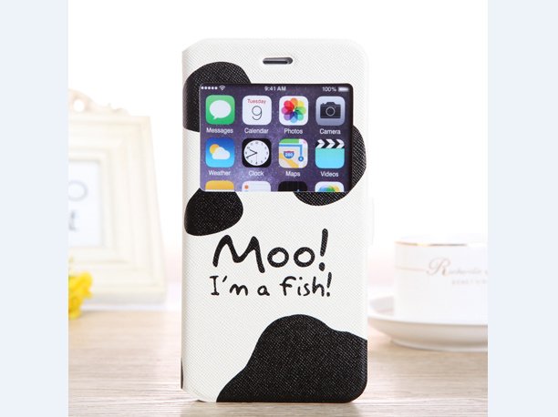 Art milk cow print iPhone 6 plus wallet case with card slot, iPhone 6 plus cover, iphone 6 plus