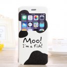 Art milk cow print iPhone 6 plus wallet case with card slot, iPhone 6 plus cover, iphone 6 plus