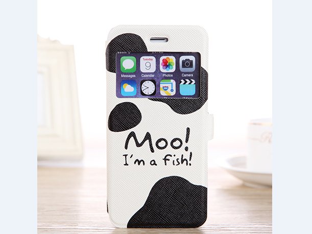 Art milk cow print iPhone 6 wallet case with card slot, iPhone 6 cover, iphone 6 protective case