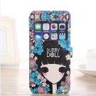 Dummy doll iPhone 6 cartoon case with card slot, unique cartoon iPhone 6 flower case for girls