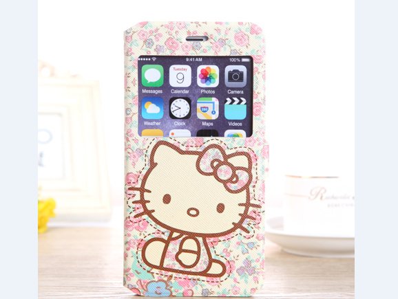 kitty iPhone 6 plus phone cover for iPhone 6 plus flowers case, iphone 6 plus cover