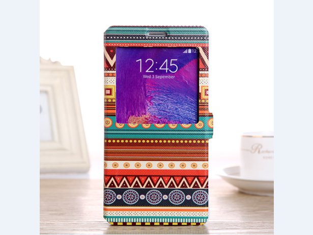Samsung galaxy note 4 flip cover coloured tribal Samsung note 4 phone case